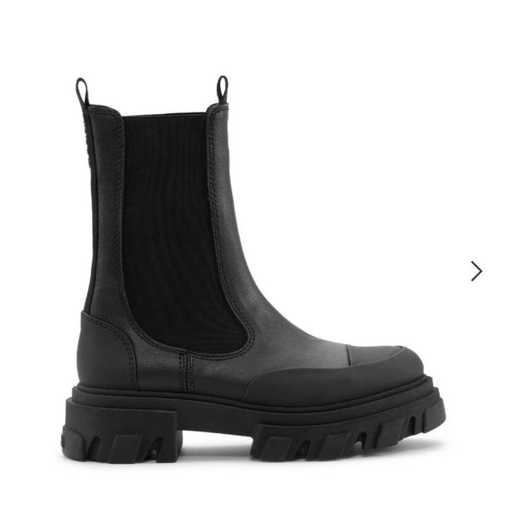 Ganni Leather Mid Chelsea Boots
